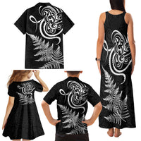 New Zealand Octopus Tattoo and Fern Family Matching Tank Maxi Dress and Hawaiian Shirt Maori Pattern LT03 - Polynesian Pride