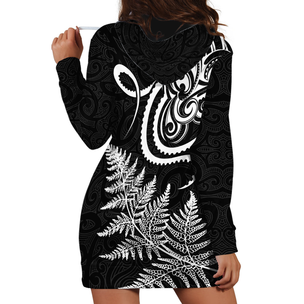 New Zealand Octopus Tattoo and Fern Hoodie Dress Maori Pattern LT03 - Polynesian Pride