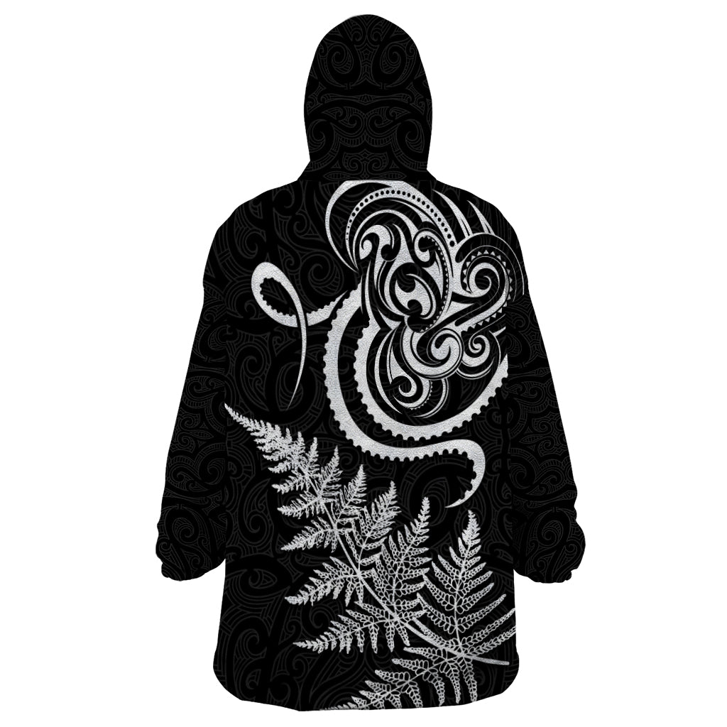 New Zealand Octopus Tattoo and Fern Wearable Blanket Hoodie Maori Pattern LT03 - Polynesian Pride