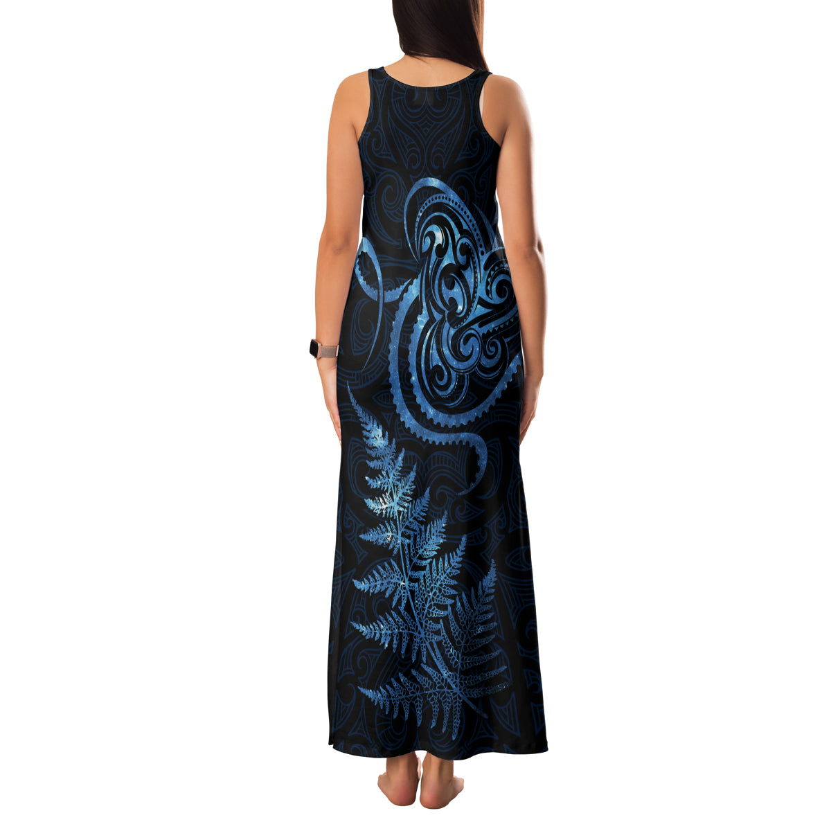 New Zealand Octopus Tattoo and Fern Family Matching Tank Maxi Dress and Hawaiian Shirt Maori Pattern Matariki Style LT03 - Polynesian Pride