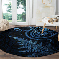 New Zealand Octopus Tattoo and Fern Round Carpet Maori Pattern Matariki Style LT03 - Polynesian Pride