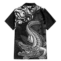 New Zealand Crocodile Tattoo and Fern Family Matching Mermaid Dress and Hawaiian Shirt Maori Pattern LT03 - Polynesian Pride