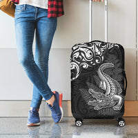 New Zealand Crocodile Tattoo and Fern Luggage Cover Maori Pattern