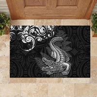 New Zealand Crocodile Tattoo and Fern Rubber Doormat Maori Pattern LT03 - Polynesian Pride