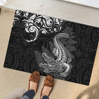New Zealand Crocodile Tattoo and Fern Rubber Doormat Maori Pattern LT03 - Polynesian Pride