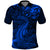 New Zealand Crocodile Tattoo and Fern Polo Shirt Maori Pattern Blue Color