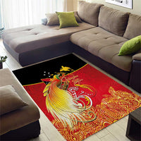 Papua New Guinea Independence Day Area Rug Happy Anniversary 50th Bird-of-paradise Melanesian Tattoos LT03 - Polynesian Pride