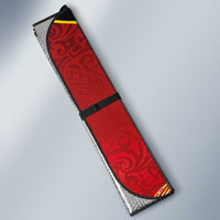 Papua New Guinea Independence Day Auto Sun Shade Happy Anniversary 50th Bird-of-paradise Melanesian Tattoos LT03 - Polynesian Pride