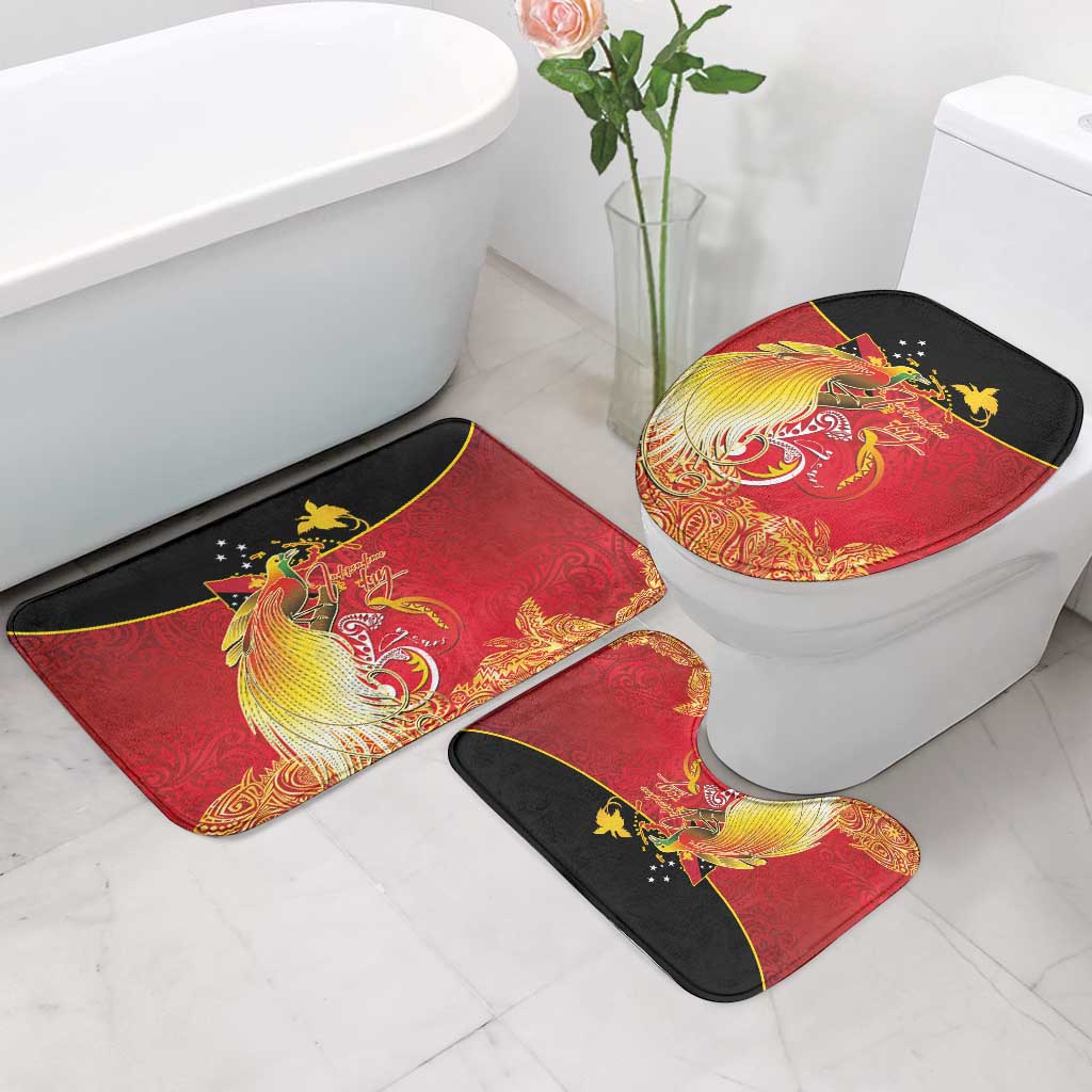 Papua New Guinea Independence Day Bathroom Set Happy Anniversary 50th Bird-of-paradise Melanesian Tattoos LT03 - Polynesian Pride