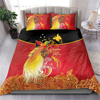 Papua New Guinea Independence Day Bedding Set Happy Anniversary 50th Bird-of-paradise Melanesian Tattoos LT03 - Polynesian Pride