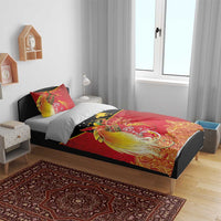Papua New Guinea Independence Day Bedding Set Happy Anniversary 50th Bird-of-paradise Melanesian Tattoos LT03 - Polynesian Pride