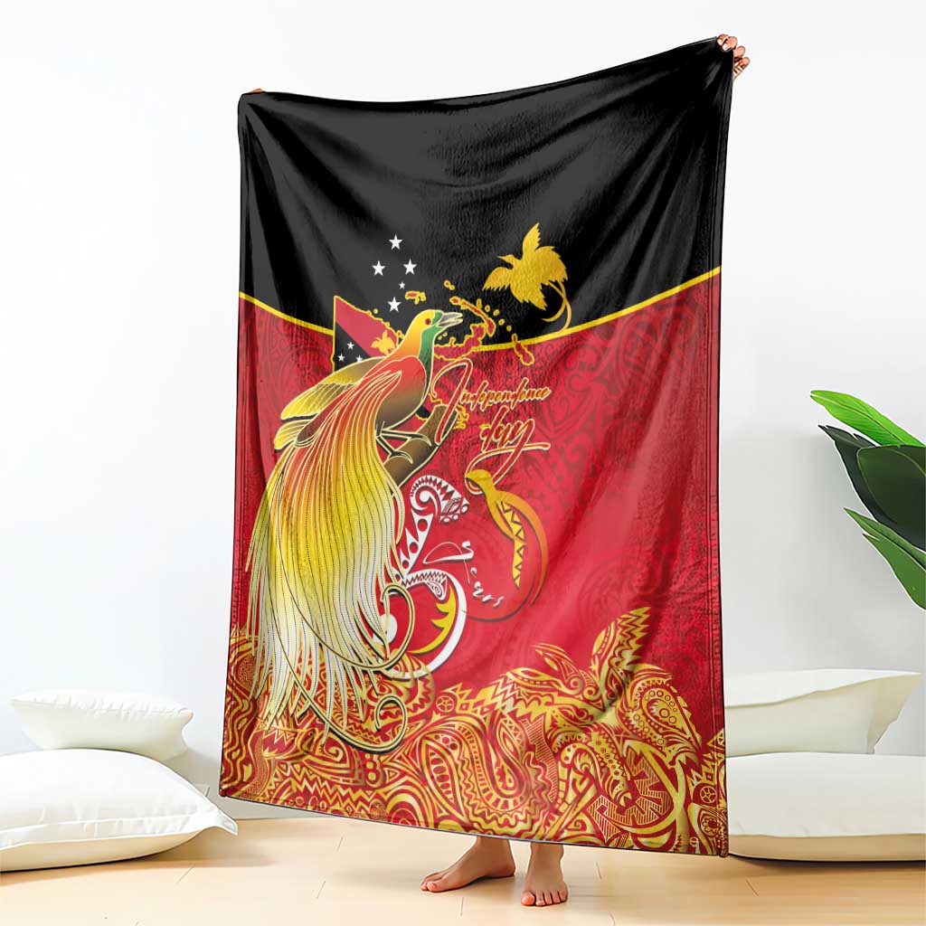 Papua New Guinea Independence Day Blanket Happy Anniversary 50th Bird-of-paradise Melanesian Tattoos LT03 - Polynesian Pride