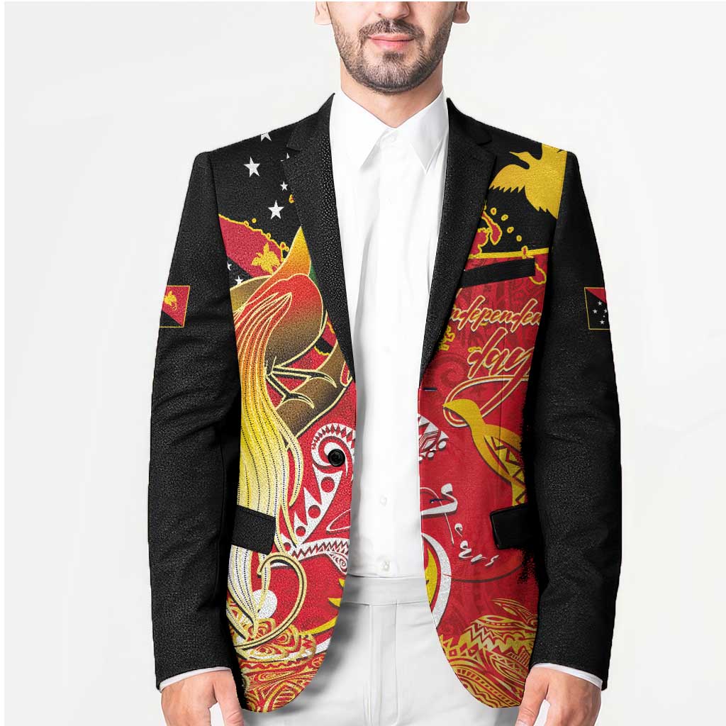 Papua New Guinea Independence Day Blazer Happy Anniversary 50th Bird-of-paradise Melanesian Tattoos LT03 - Polynesian Pride