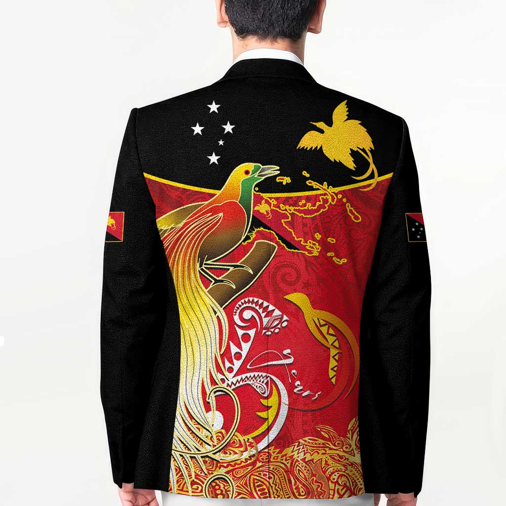 Papua New Guinea Independence Day Blazer Happy Anniversary 50th Bird-of-paradise Melanesian Tattoos LT03 - Polynesian Pride