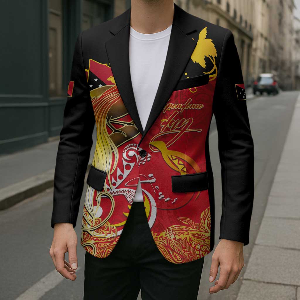 Papua New Guinea Independence Day Blazer Happy Anniversary 50th Bird-of-paradise Melanesian Tattoos LT03 - Polynesian Pride