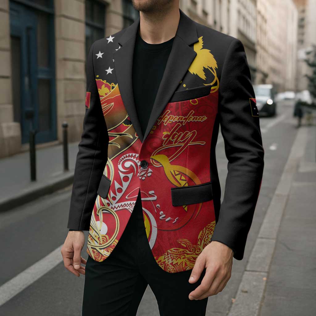 Papua New Guinea Independence Day Blazer Happy Anniversary 50th Bird-of-paradise Melanesian Tattoos LT03 - Polynesian Pride