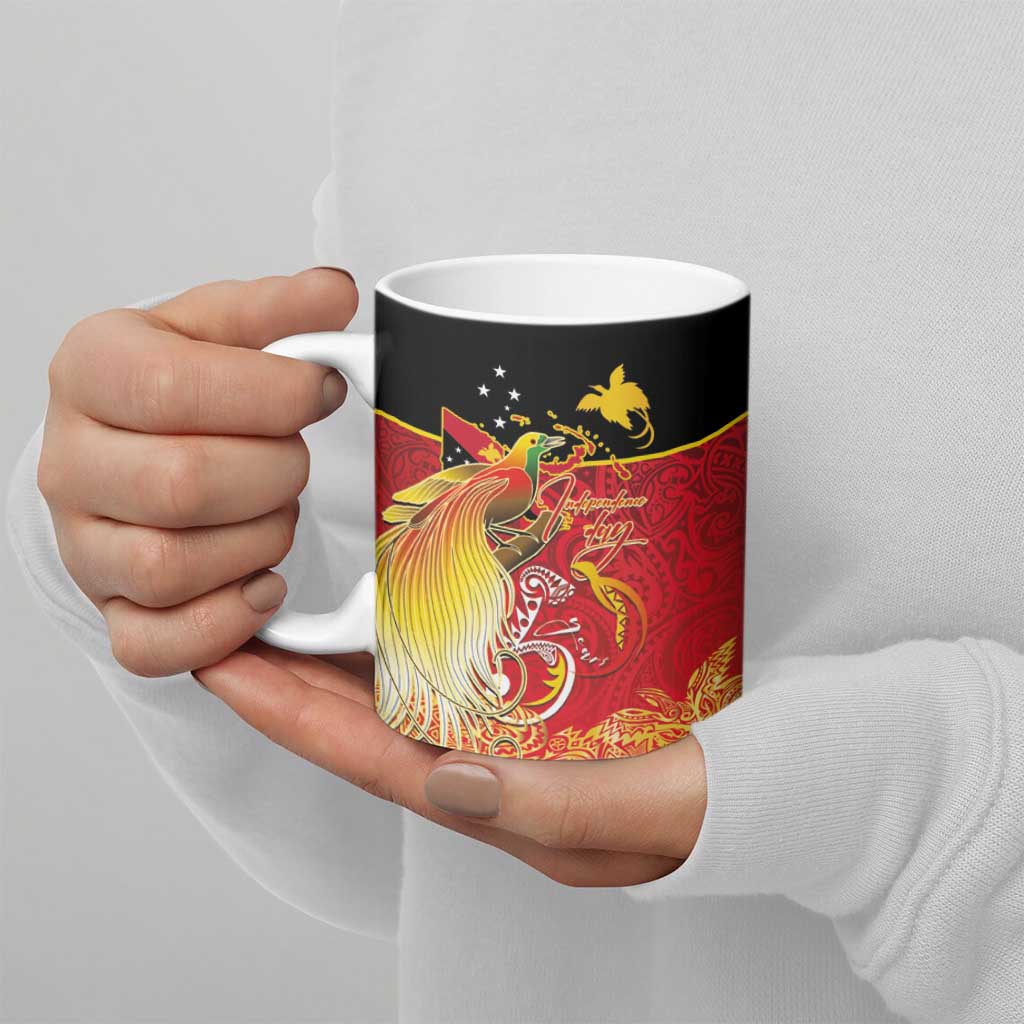 Papua New Guinea Independence Day Ceramic Mug Happy Anniversary 50th Bird-of-paradise Melanesian Tattoos LT03 - Polynesian Pride