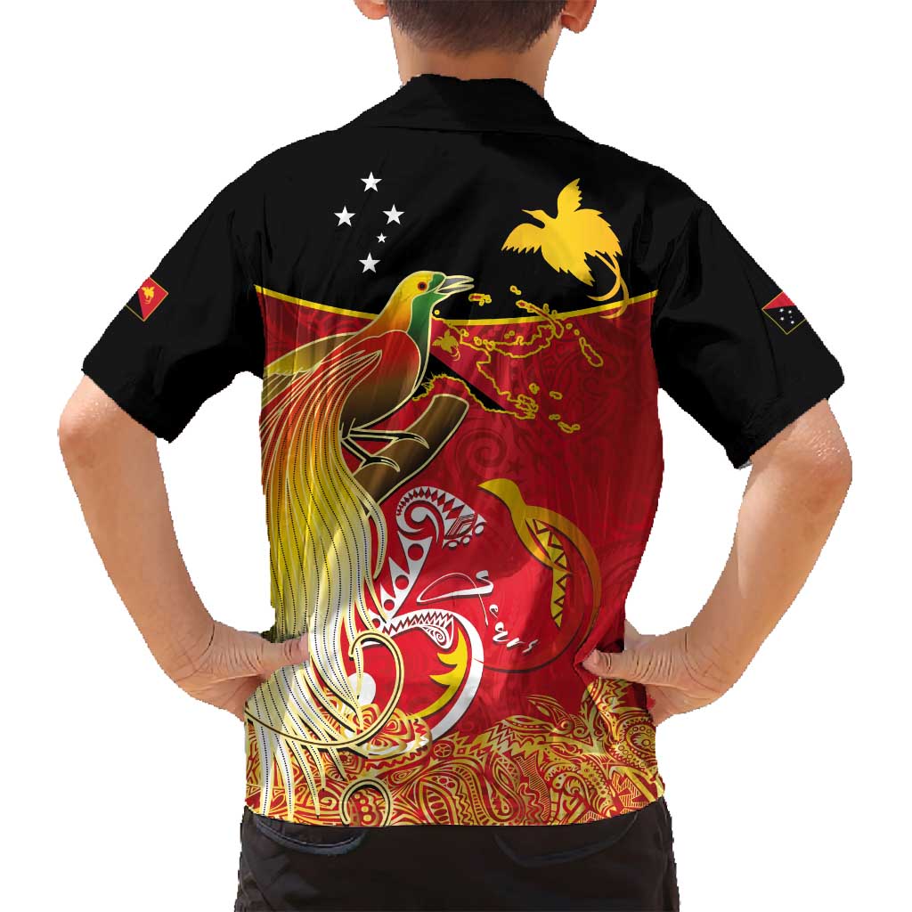 Papua New Guinea Independence Day Family Matching Summer Maxi Dress and Hawaiian Shirt Happy Anniversary 50th Bird-of-paradise Melanesian Tattoos LT03 - Polynesian Pride