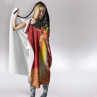 Papua New Guinea Independence Day Hooded Blanket Happy Anniversary 50th Bird-of-paradise Melanesian Tattoos LT03 - Polynesian Pride