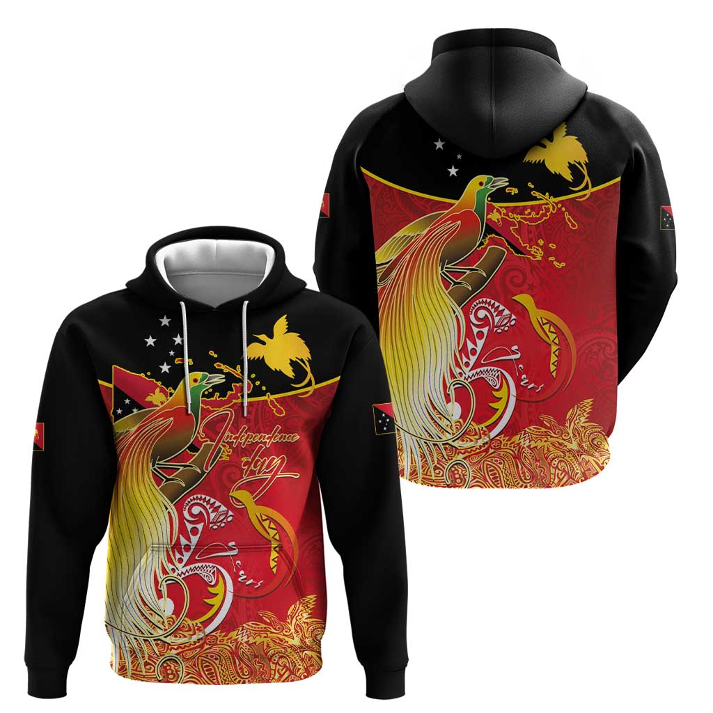 Papua New Guinea Independence Day Hoodie Happy Anniversary 50th Bird-of-paradise Melanesian Tattoos LT03 - Polynesian Pride