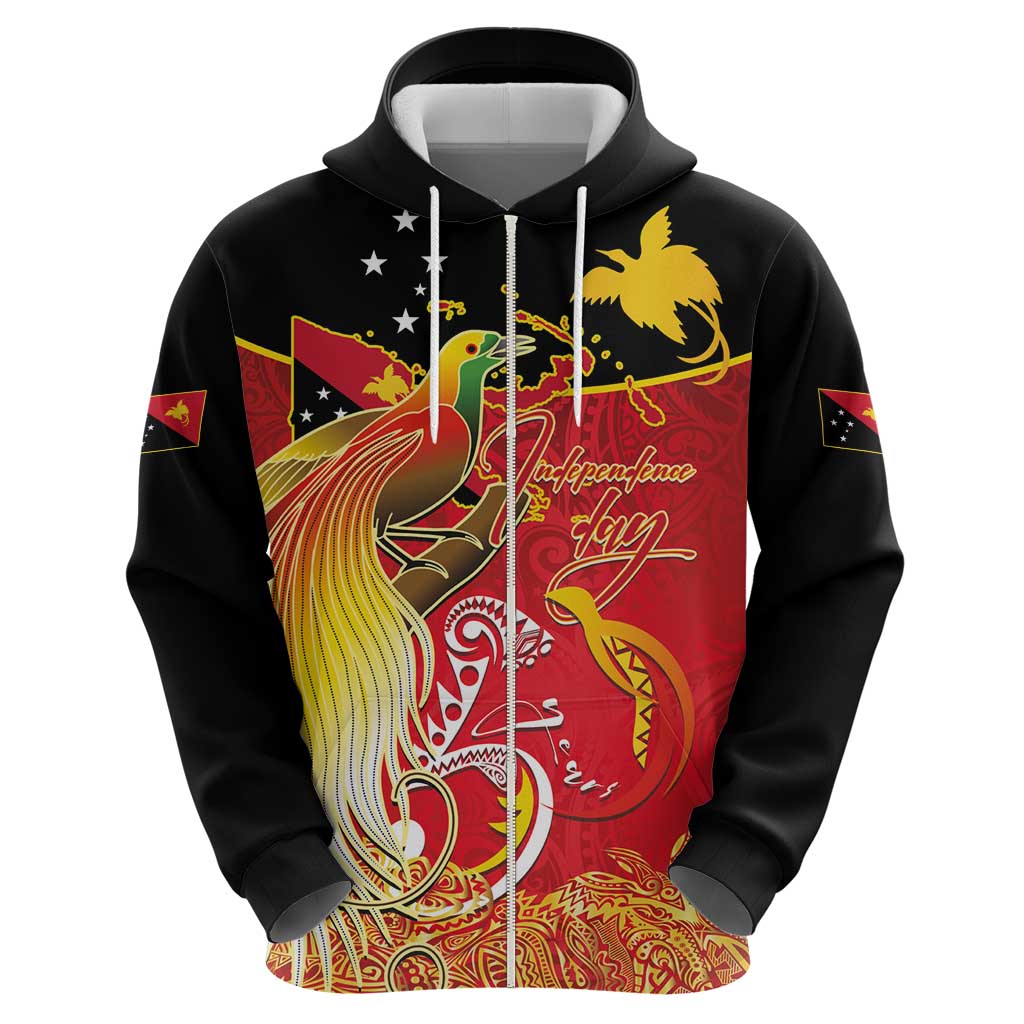 Papua New Guinea Independence Day Hoodie Happy Anniversary 50th Bird-of-paradise Melanesian Tattoos LT03 - Polynesian Pride