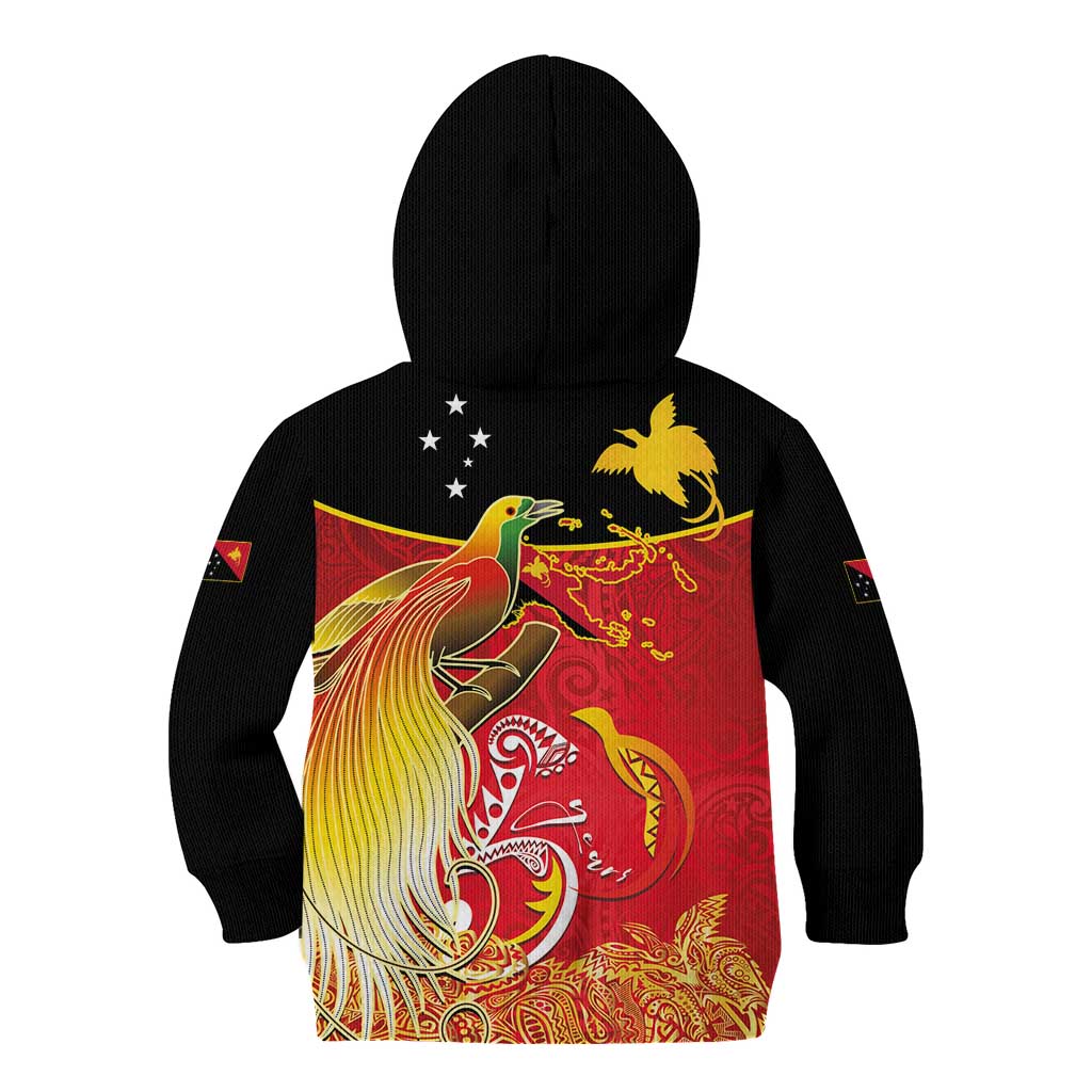 Papua New Guinea Independence Day Kid Hoodie Happy Anniversary 50th Bird-of-paradise Melanesian Tattoos LT03 - Polynesian Pride