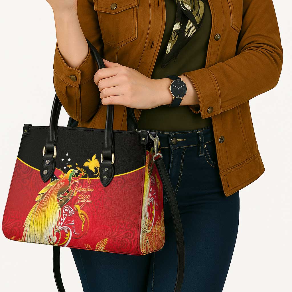 Papua New Guinea Independence Day Leather Bag Happy Anniversary 50th Bird-of-paradise Melanesian Tattoos LT03 - Polynesian Pride