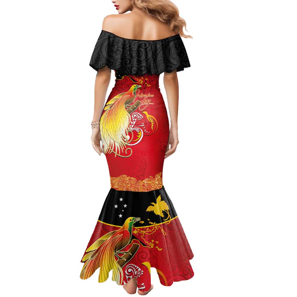 Papua New Guinea Independence Day Mermaid Dress Happy Anniversary 50th Bird-of-paradise Melanesian Tattoos LT03 - Polynesian Pride