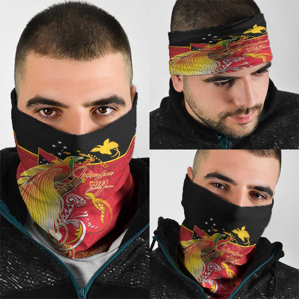 Papua New Guinea Independence Day Neck Gaiter Happy Anniversary 50th Bird-of-paradise Melanesian Tattoos LT03 - Polynesian Pride
