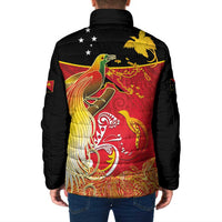 Papua New Guinea Independence Day Padded Jacket Happy Anniversary 50th Bird-of-paradise Melanesian Tattoos LT03 - Polynesian Pride