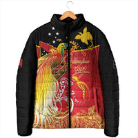 Papua New Guinea Independence Day Padded Jacket Happy Anniversary 50th Bird-of-paradise Melanesian Tattoos LT03 - Polynesian Pride