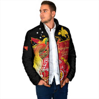 Papua New Guinea Independence Day Padded Jacket Happy Anniversary 50th Bird-of-paradise Melanesian Tattoos LT03 - Polynesian Pride
