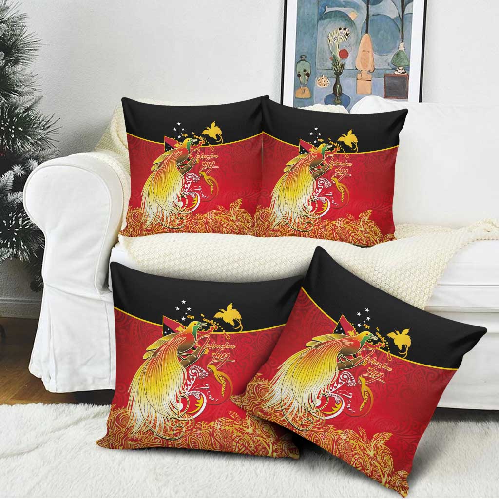 Papua New Guinea Independence Day Pillow Cover Happy Anniversary 50th Bird-of-paradise Melanesian Tattoos LT03 - Polynesian Pride