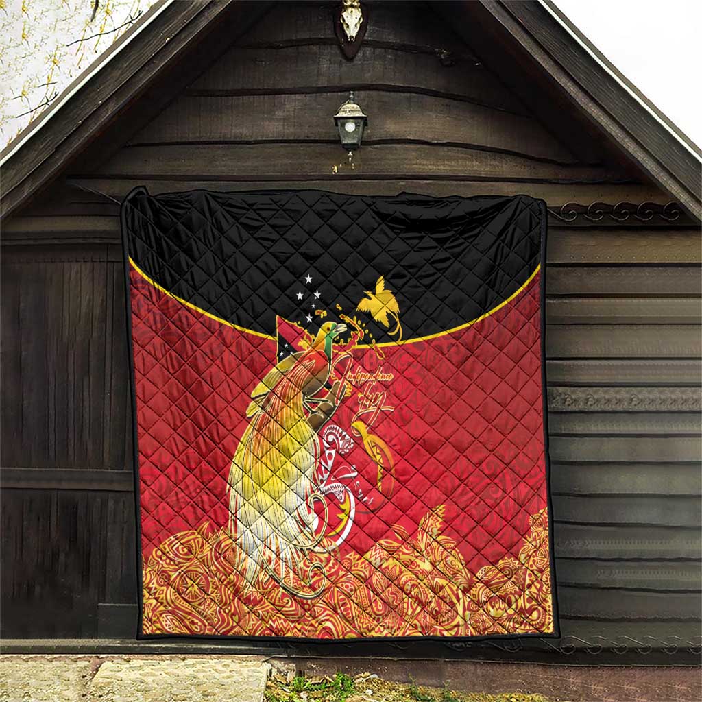 Papua New Guinea Independence Day Quilt Happy Anniversary 50th Bird-of-paradise Melanesian Tattoos LT03 - Polynesian Pride