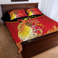 Papua New Guinea Independence Day Quilt Bed Set Happy Anniversary 50th Bird-of-paradise Melanesian Tattoos LT03 - Polynesian Pride