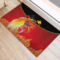 Papua New Guinea Independence Day Rubber Doormat Happy Anniversary 50th Bird-of-paradise Melanesian Tattoos LT03 - Polynesian Pride