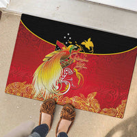 Papua New Guinea Independence Day Rubber Doormat Happy Anniversary 50th Bird-of-paradise Melanesian Tattoos LT03 - Polynesian Pride