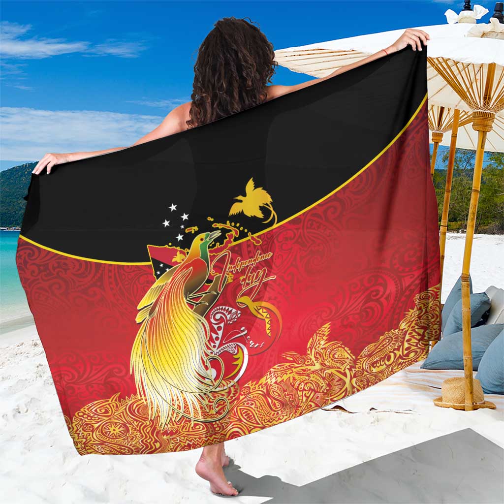 Papua New Guinea Independence Day Sarong Happy Anniversary 50th Bird-of-paradise Melanesian Tattoos LT03 One Size 44 x 66 inches Black - Polynesian Pride
