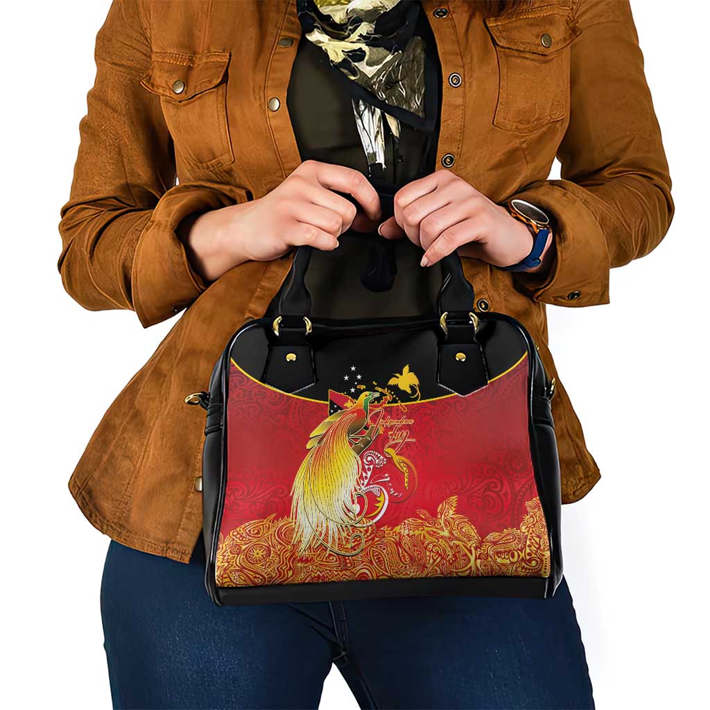 Papua New Guinea Independence Day Shoulder Handbag Happy Anniversary 50th Bird-of-paradise Melanesian Tattoos LT03 - Polynesian Pride