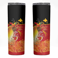 Papua New Guinea Independence Day Skinny Tumbler Happy Anniversary 50th Bird-of-paradise Melanesian Tattoos LT03 Black - Polynesian Pride