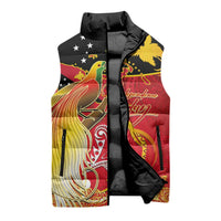 Papua New Guinea Independence Day Sleeveless Puffer Jacket Happy Anniversary 50th Bird-of-paradise Melanesian Tattoos LT03 - Polynesian Pride