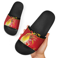 Papua New Guinea Independence Day Slide Sandals Happy Anniversary 50th Bird-of-paradise Melanesian Tattoos LT03 - Polynesian Pride