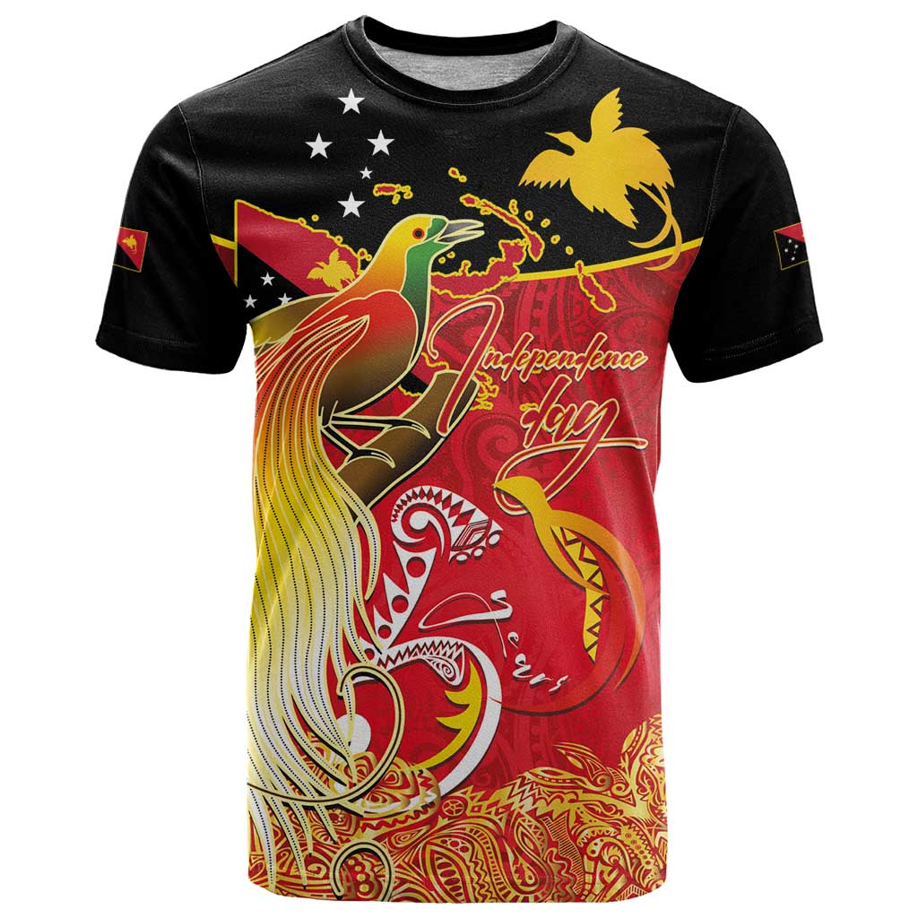 Papua New Guinea Independence Day T Shirt Happy Anniversary 50th Bird-of-paradise Melanesian Tattoos LT03 Black - Polynesian Pride