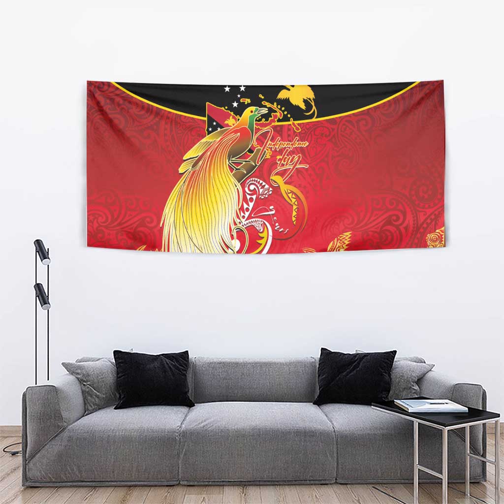 Papua New Guinea Independence Day Tapestry Happy Anniversary 50th Bird-of-paradise Melanesian Tattoos LT03 - Polynesian Pride