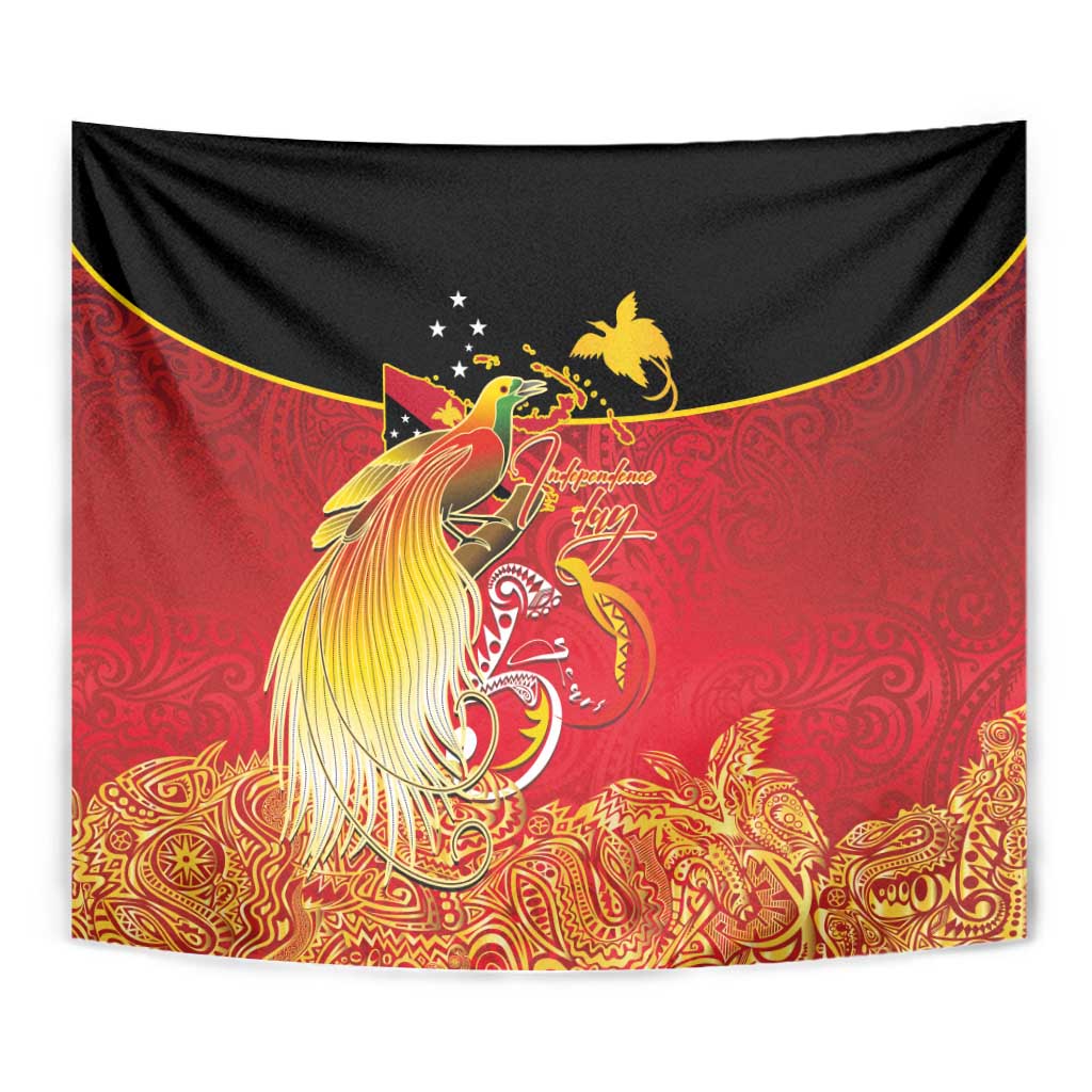 Papua New Guinea Independence Day Tapestry Happy Anniversary 50th Bird-of-paradise Melanesian Tattoos LT03 - Polynesian Pride