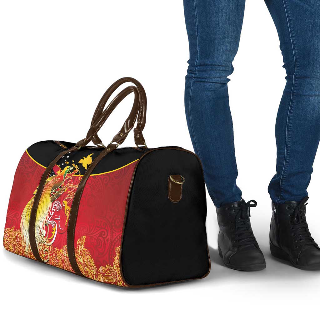 Papua New Guinea Independence Day Travel Bag Happy Anniversary 50th Bird-of-paradise Melanesian Tattoos LT03 - Polynesian Pride