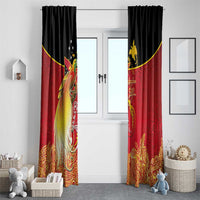 Papua New Guinea Independence Day Window Curtain Happy Anniversary 50th Bird-of-paradise Melanesian Tattoos LT03 - Polynesian Pride