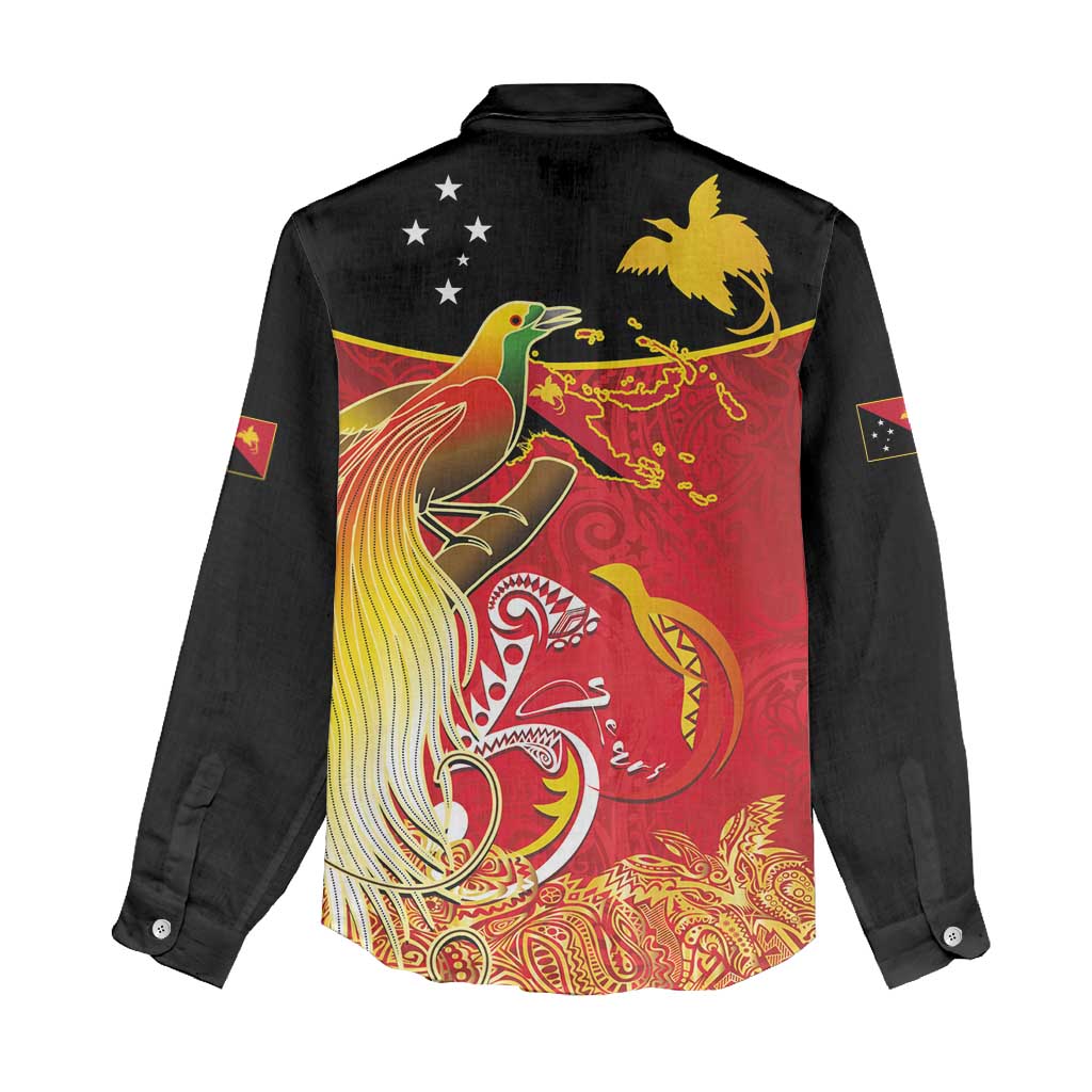 Papua New Guinea Independence Day Women Casual Shirt Happy Anniversary 50th Bird-of-paradise Melanesian Tattoos LT03 - Polynesian Pride