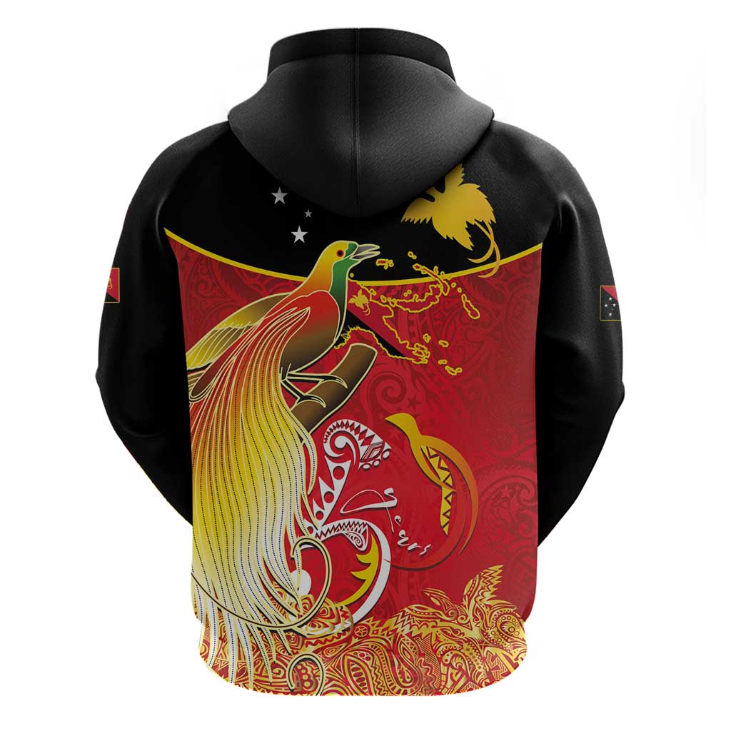 Papua New Guinea Independence Day Zip Hoodie Happy Anniversary 50th Bird-of-paradise Melanesian Tattoos LT03 - Polynesian Pride