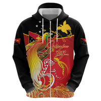 Papua New Guinea Independence Day Zip Hoodie Happy Anniversary 50th Bird-of-paradise Melanesian Tattoos LT03 - Polynesian Pride